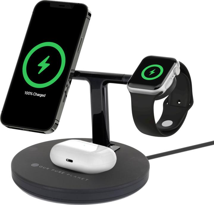 Actual product image Our Pure Planet OPP128 Charger for mobile devices Smartphone Black DC Wireless charging (25 W)