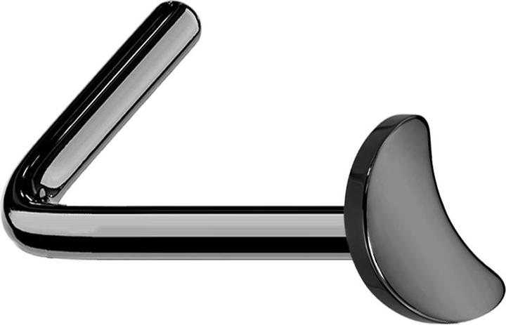 Produktbild Star Piercing Nasenstecker gewinkelt schwarz mit Mond (Titan, ohne Messing)
