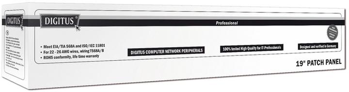 Actual product image Digitus CAT 5e Class D Patch Panel shielded 16-Port RJ45 8P8C LSA 1U Rack Mount Color Grey RAL 7035
