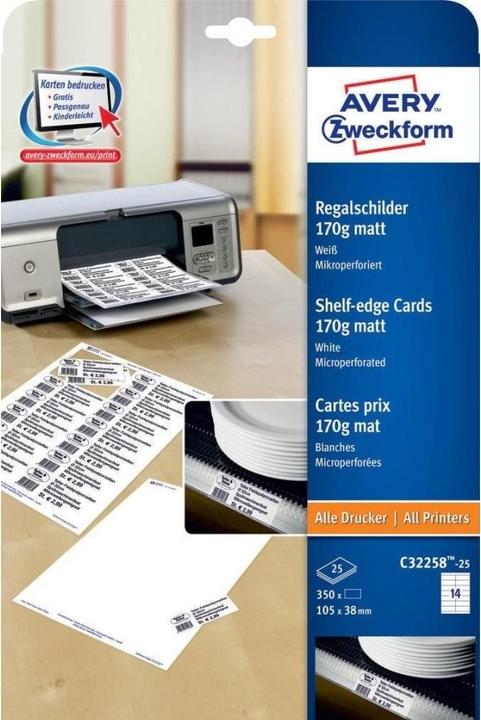 Produktbild Avery Regalschilder