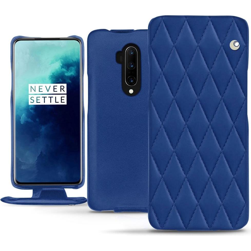 Noreve Lederschutzhülle vertikal (OnePlus 7T Pro), Smartphone Hülle, Blau