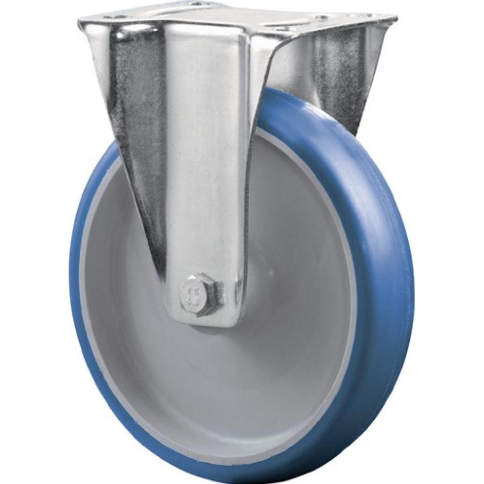BS Rollen, Möbelrollen, Bockrolle Rad-Ø 125 mm Tragfähigkeit 150 kg Polyurethan Platte L104xB80 mm