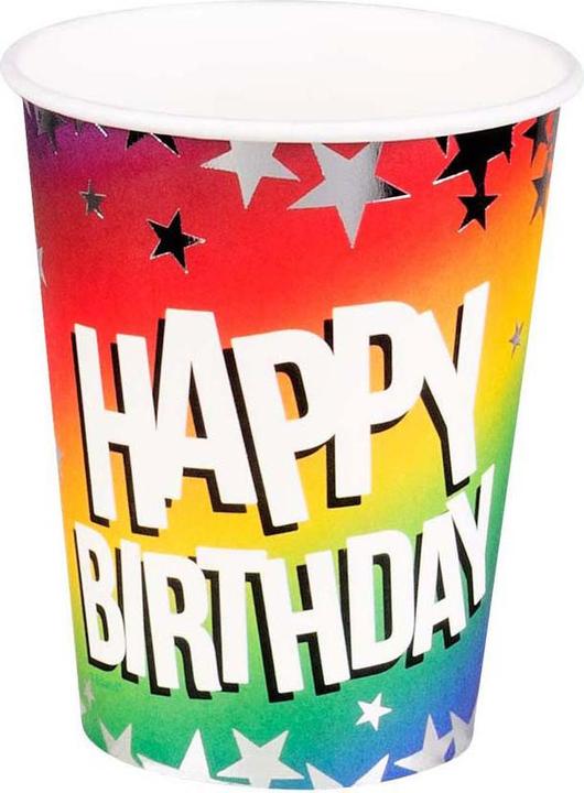 Actual product image Boland 10 paper cups Happy Birthday 210ml