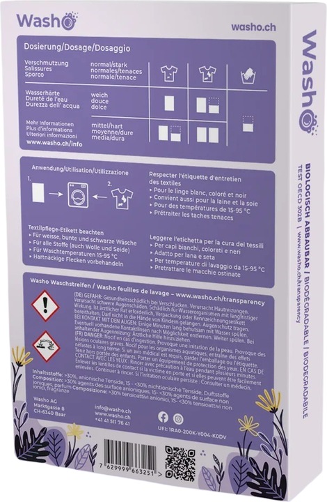 Actual product image Washo Washing strips (60 Washing cycles, Sheets)