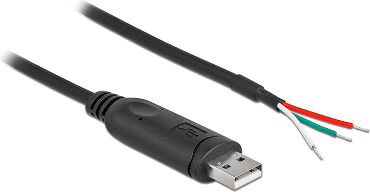 Produktbild Delock Adapterkabel USB 2.0 Typ-A zu seriell RS-232 mit 3 offenen Kabelenden 0,5 m (0.50 m)