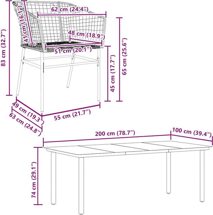 Produktbild vidaXL Garten Essgruppe