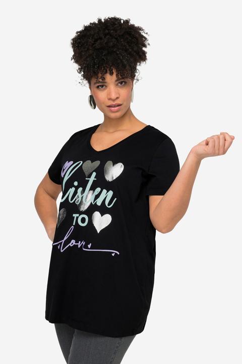 Produktbild Miamoda T-Shirt, Straight Fit, Herz-Druck, Halbarm (42)