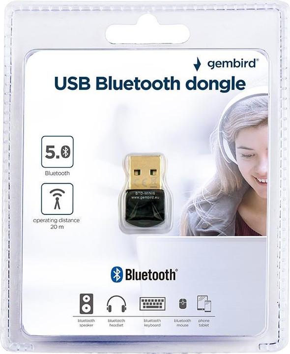 Produktbild Gembird Wrl Dongle Blueth5 Usb/Btd-Mini6 (Sender & Empfänger)