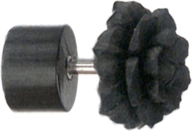 Produktbild Star Piercing Fake Plug Blume geschnitzt aus Arang Holz (ohne Messing, Organisch)