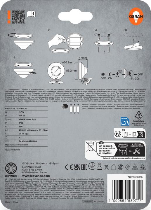 Productafbeelding Osram NIGHTLUX® Plafond Zilver