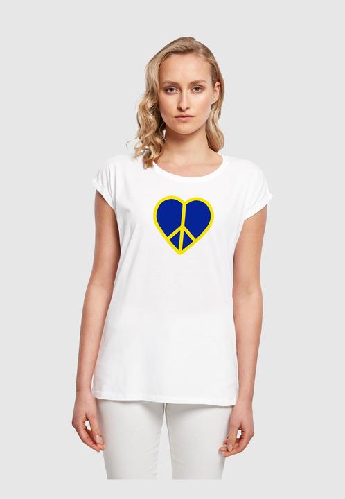 Produktbild Merchcode Ladies Peace - Heart Peace Extended Shoulder T-Shirt - 161405 (XL)