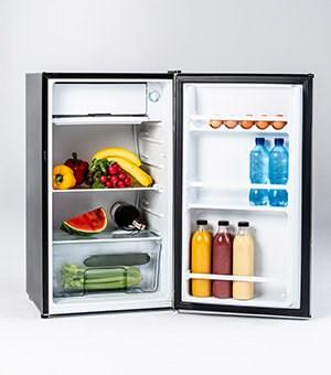 Actual product image Ravanson LKK-90S Fridge Freezer Freestanding 91 l F Black Silver (91 l)