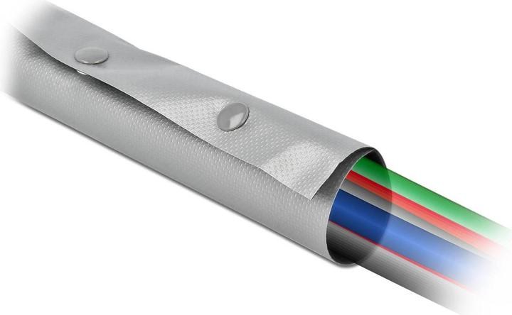 Produktbild Delock Kabelschlauch 2 m x 30 mm, Knopfverschluss Grau (Kabelschlauch, 200 cm)