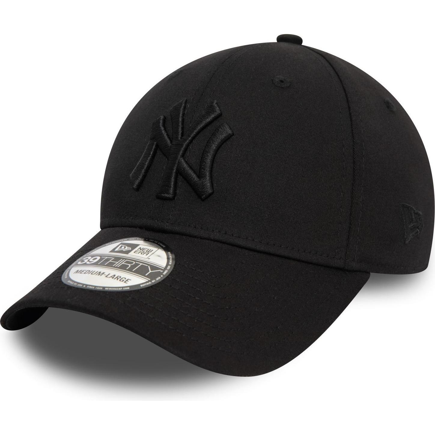 New Era, Herren, Cap, 39Thirty Stretch Cap - MONO New York Yankees - M/L, Schwarz, (M)