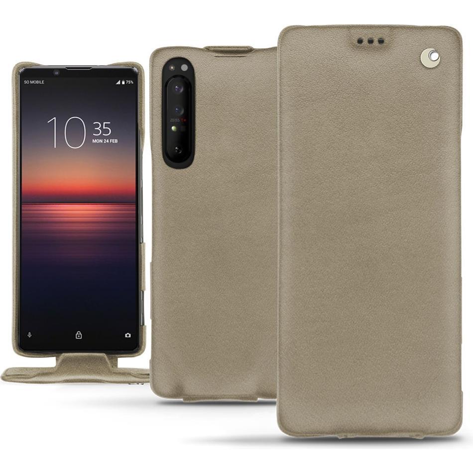 Noreve Lederschutzhülle vertikal (Sony Xperia 1 II), Smartphone Hülle, Beige