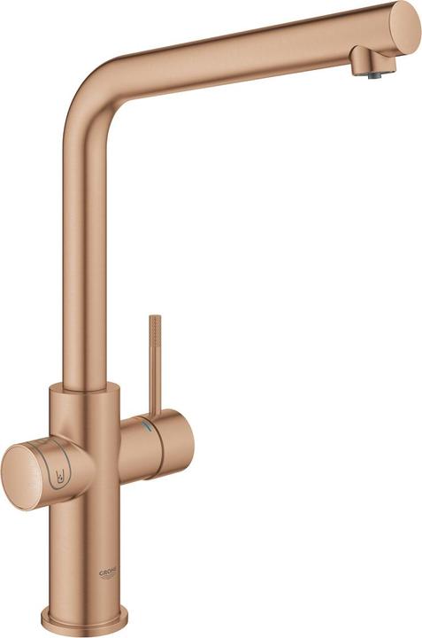Actual product image Grohe Kitchen tap with filter function Blue warm sunset brushed 31454