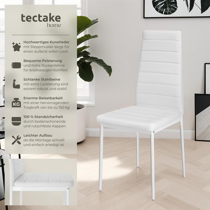 Produktbild tectake 4x Esszimmerstuhl