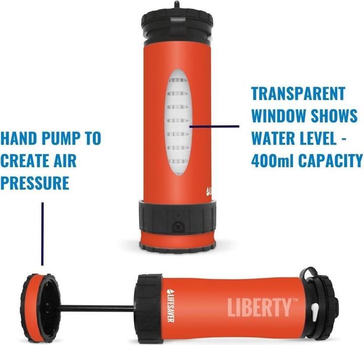 Actual product image LifeSaver LIBERTY Wasserfilter, orange (0.40 l)