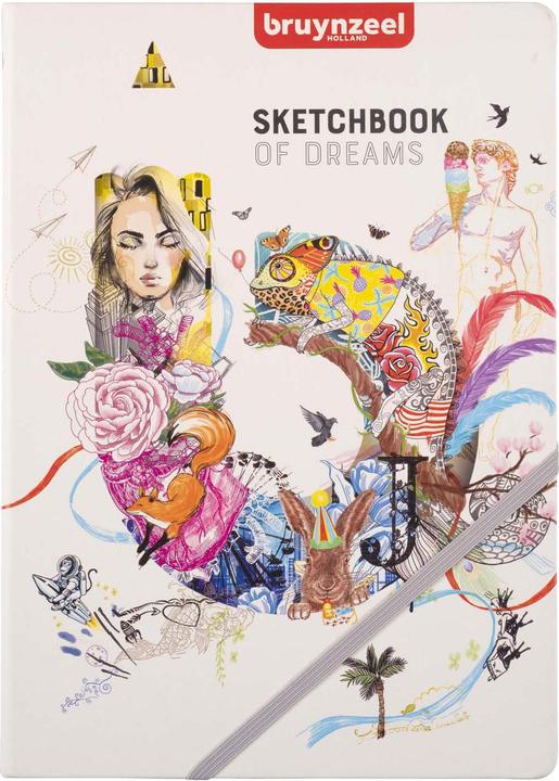 Bruynzeel Creatives Skizzen-/Notizbuch, A4, 140 g/m, 80 Blatt (A4, Geen)