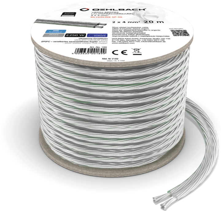 Produktbild Oehlbach D1C341 Lautsprecherkabel 2 x 4mm² Transparent 1St. (6 m, 4 mm²)