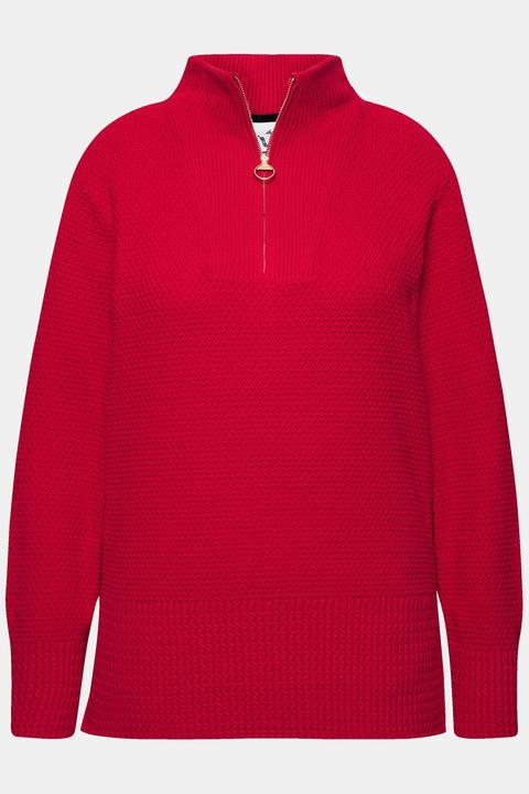 Produktbild Ulla Popken Strick-Troyer, Stehkragen, Zipper, Langarm (54)