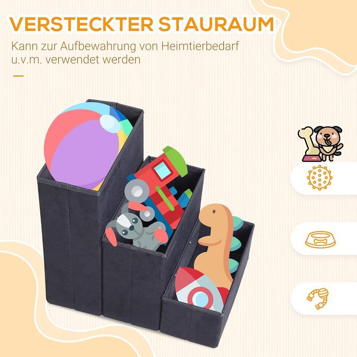 Actual product image PawHut Faltbare Haustiertreppe mit Stauraum (Cat, Dog, Foldable)