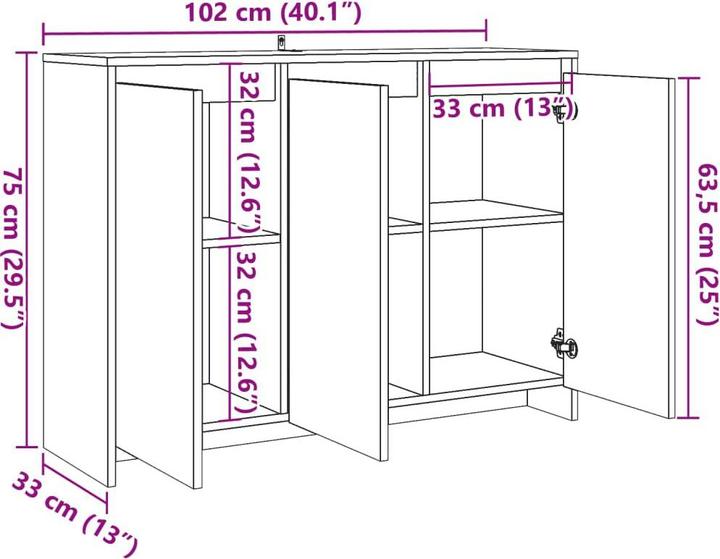 Image du produit vidaXL Sideboard (102 x 33 x 75 cm)