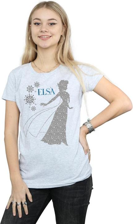 Actual product image Disney Womens/Ladies Frozen Elsa Christmas Silhouette Cotton T-Shirt (L)