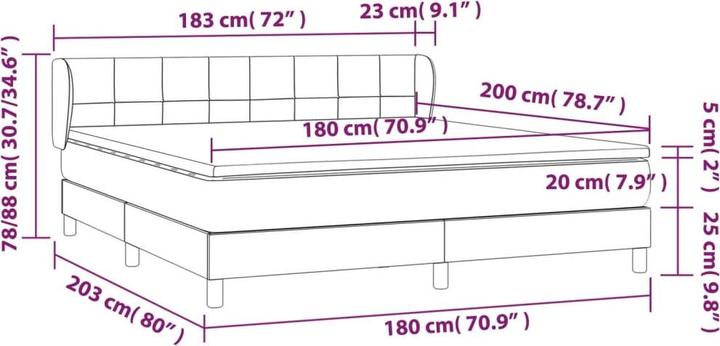 Actual product image vidaXL Boxspringbett (180 x 200 cm)