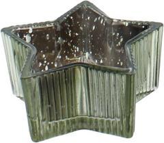 MICA Living Teelichthaler Stern - grün - ca. 8 x 3 cm