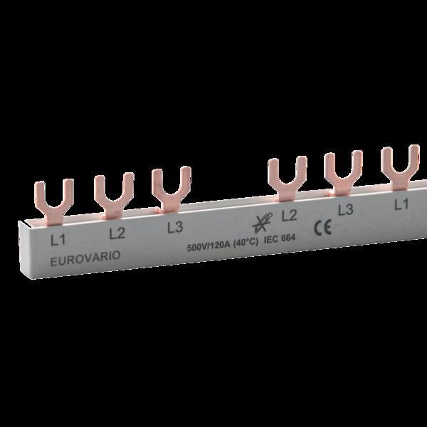 Thumbnail - Doepke Sammelschiene 4ph. EV-SG3/N.8.120 Gabelschuh 120A,12 TE EV-SG3/N.8.120 (Widerstand), Passive Bauelemente, Grau