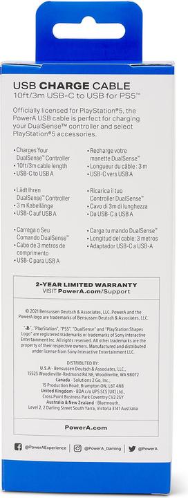 Label énergétique PowerA Off. Lic.USB-C Charge Cable (PS5)