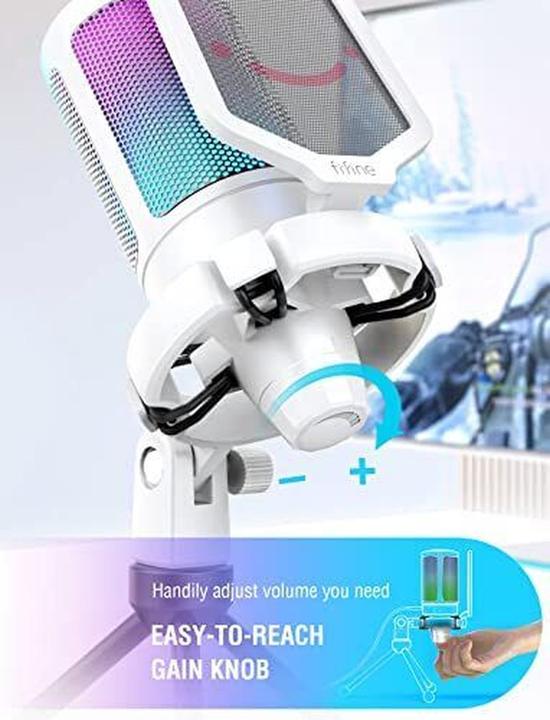 Produktbild Fifine USB-RGB-Streaming-Mikrofon mit Ständer