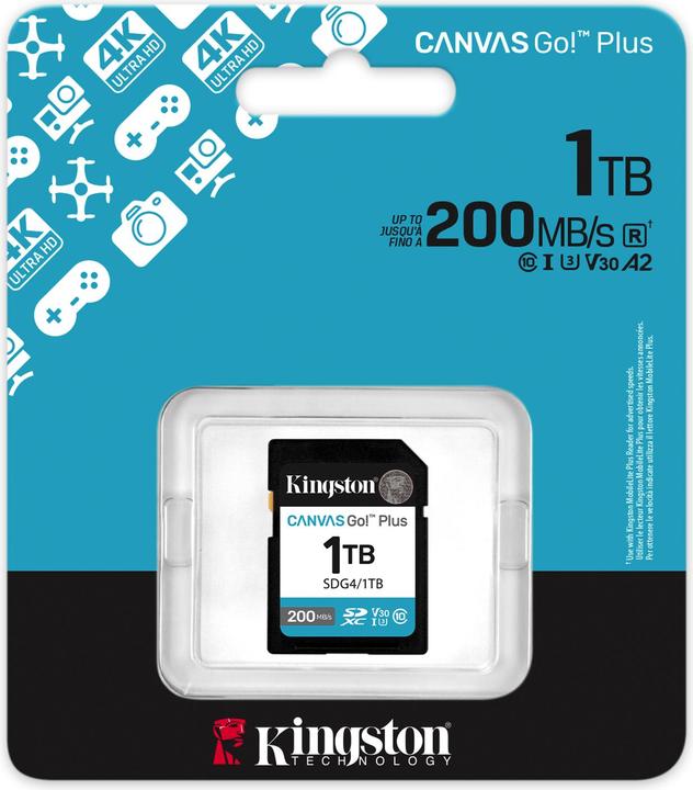 Produktbild Kingston Card Canvas Go Plus SDG4 (1000 GB, SDXC, U3, UHS-I)