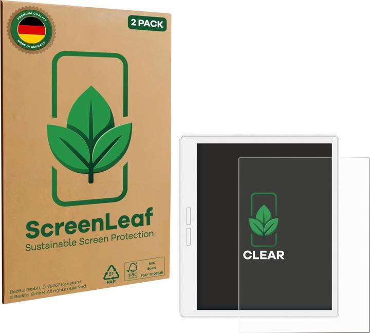 ScreenLeaf Pellicola protettiva, Proteggi Schermo Sostenibili, Clear, Antigraffio