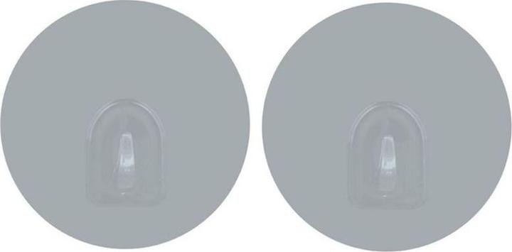 Actual product image MSV Patère Transparent Sur Fond Rond 8cm Gris Clair