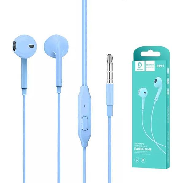 Vega Denmen Universal Jack 3,5 Zoll Blau In-Ear-Kopfhörer Dr01 (Cablato), Cuffie, Blu