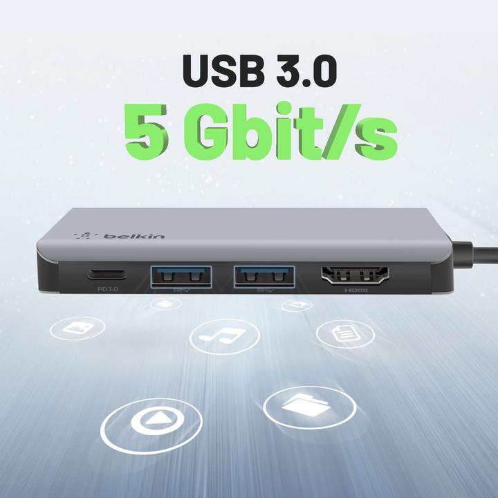 Immagine prodotto Belkin USB-C 4 in 1 (USB-C, 4 Porti)
