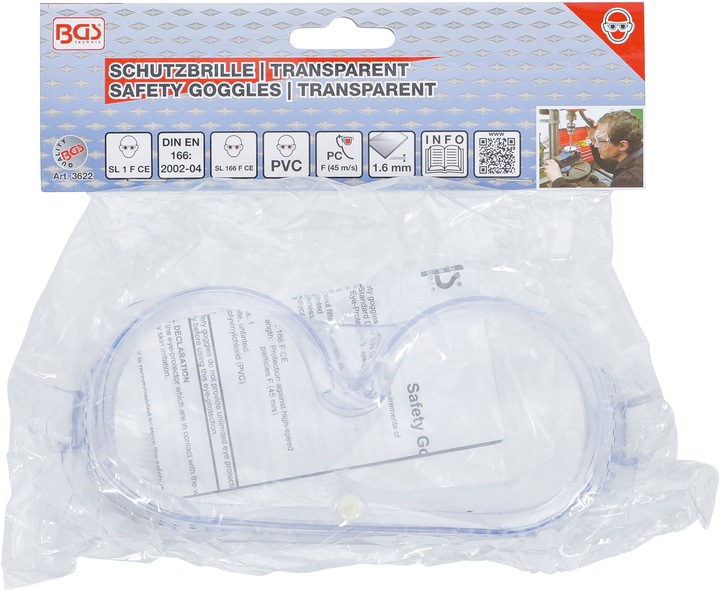 Actual product image BGS Safety Glasses transparent