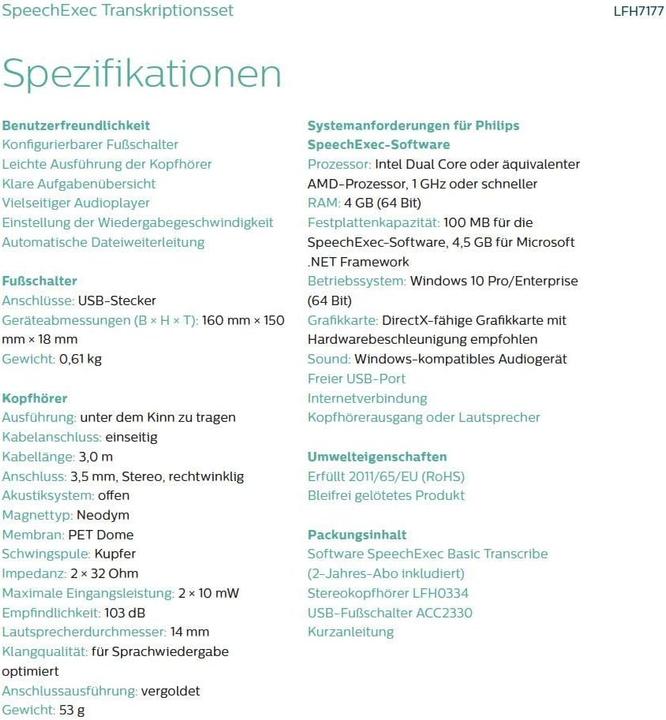 Produktbild Philips LFH7177/03, Transkriptions-Set