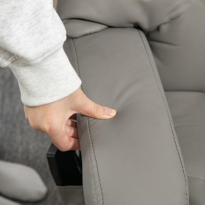 Image du produit Swisshandel24 Relaxsessel mit Fusshocker, Massagesessel mit Liegefunktion Fernbedienung Grau