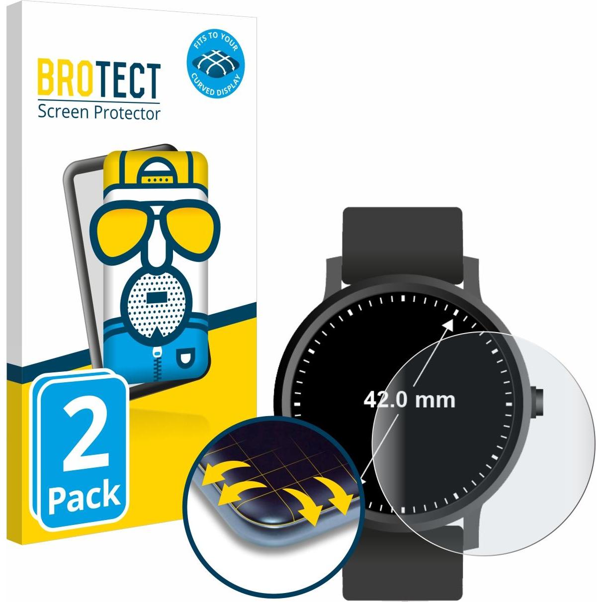 BROTECT Fullscreen Schutzfolie Displayschutz Folie Matt Entspiegelungsfolie, Smartwatch Schutzfolie, Grau