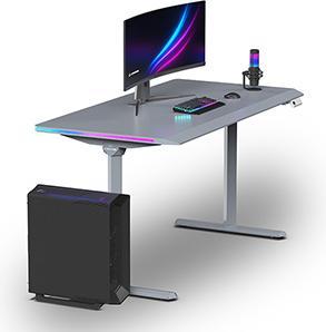 Actual product image Ultradesk Gaming-Tisch QUEST, 140x70cm, 72-120cm, grau-grau