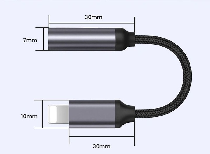 Actual product image Hermex Lightning to 3.5mm audio adapter jack adapter headphone jack (Lightning, 3.5mm jack)
