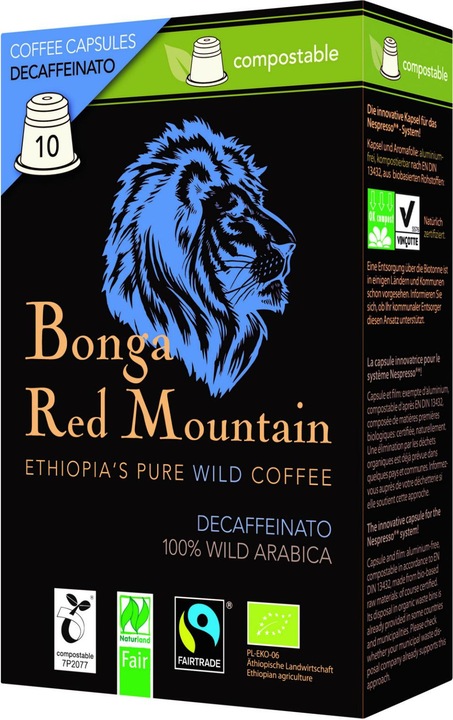 Actual product image Kaffa Bonga Red Mountain, Decaffeinato (10 x Port.)