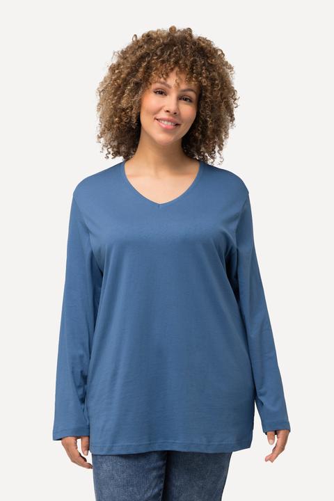 Produktbild Ulla Popken Shirt, V-Ausschnitt, Relaxed, Langarm (58)