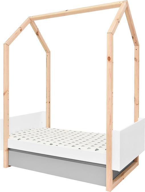 Petits-Meubles Crib bed 70x140 to 70x160 including drawer Bellamy Pinette White and grey (70 x 160 cm)