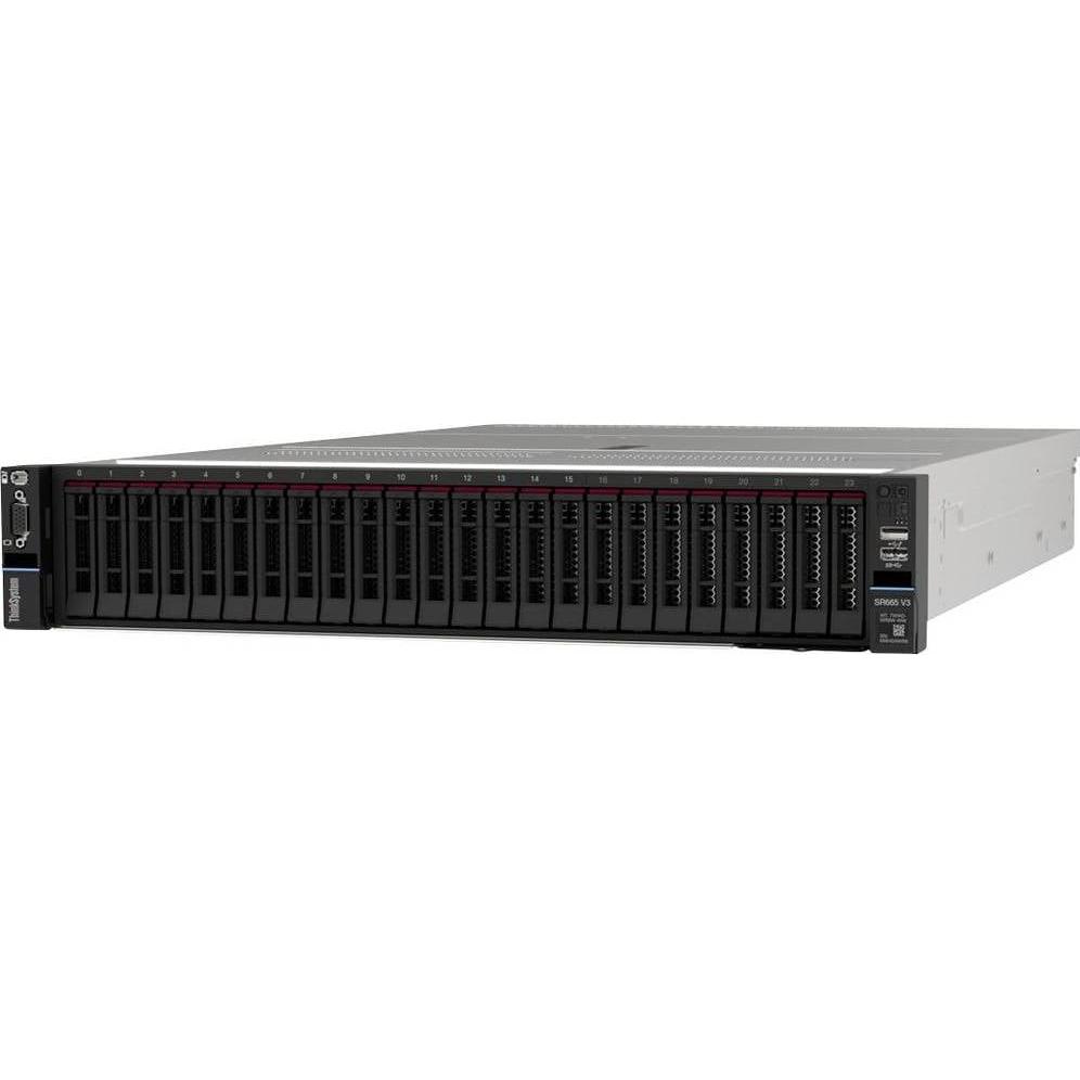 Lenovo ThinkSystem SR665 V3, 3 GHz, 9124, 32 GB, DDR5-SDRAM, 1100 W, Rack (2U) (Amd Epyc 9124, 32 GB