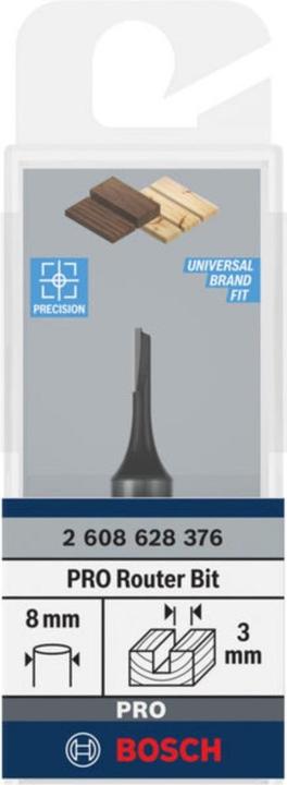 Produktbild Bosch Professional Zubehör Nutfräser, 8 mm, D1 3 mm, L 8 mm, G 51 mm