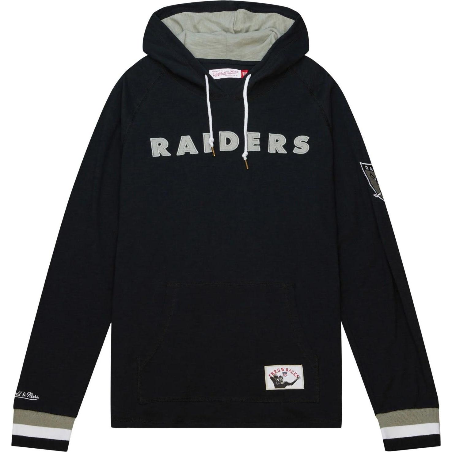 Mitchell & Ness, Herren, Pullover, Slub Jersey Hoody - Oakland Raiders - XL, Schwarz, (XL)